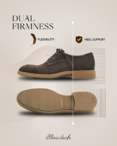 Suole in Blowtech/eva con doppia durezza - Blowtech/eva outsoles with dual firmness in the heel and other parts of the product