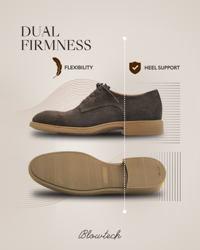 Suole in Blowtech/eva con doppia durezza - Blowtech/eva outsoles with dual firmness in the heel and other parts of the product
